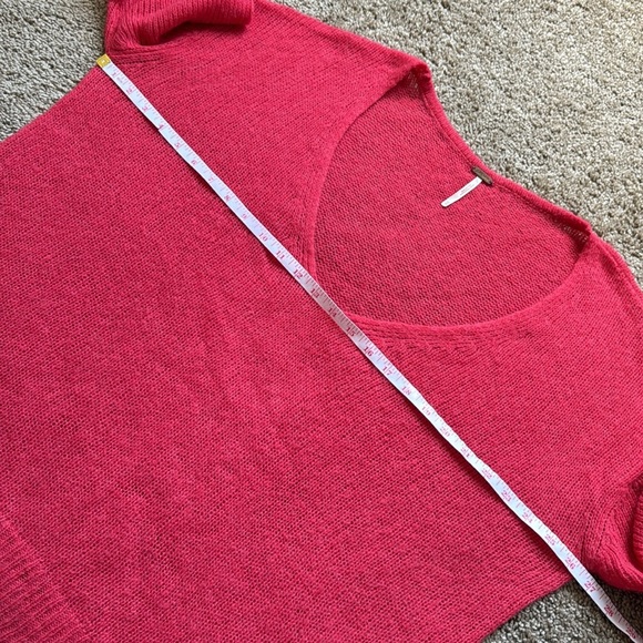 Free People Gossamer V Neck Pink Alpaca Wool Blend Oversized Sweater - Picture 9 of 10